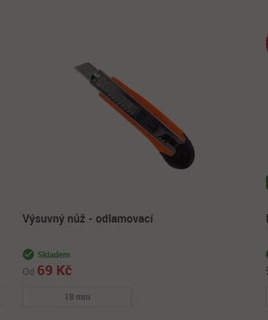 Výsuvný nůž - odlamovací