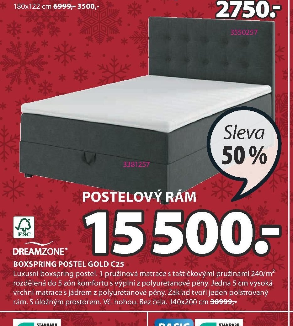 BOXSPRING POSTEL GOLD C25