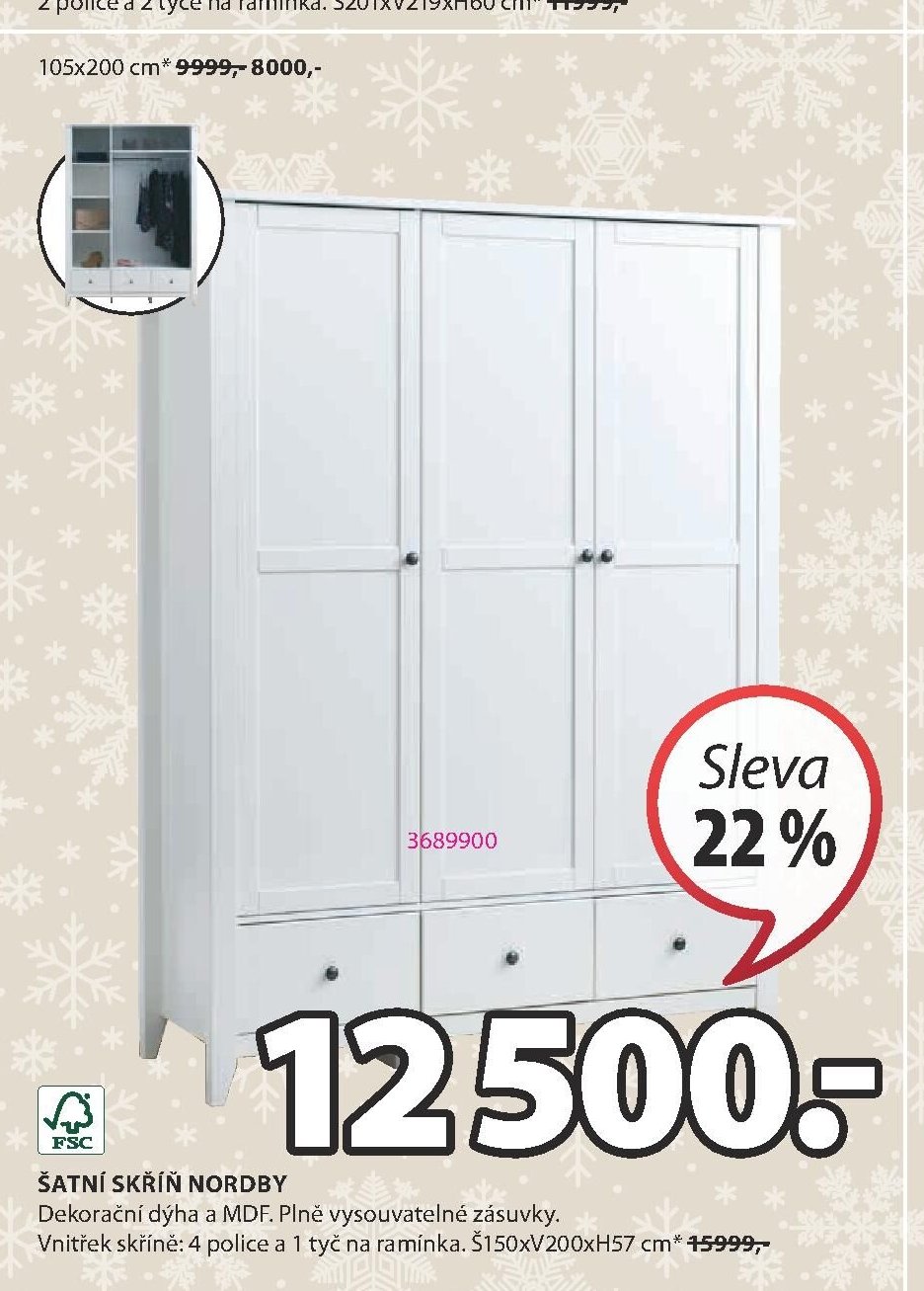 Šatní skříň NORDBY