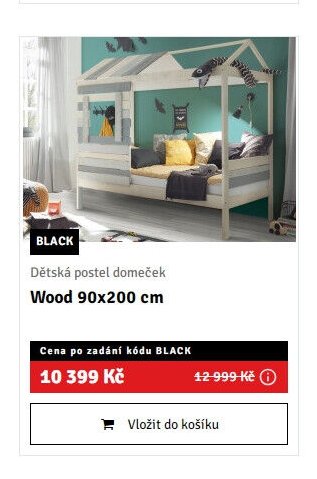 Dětská postel domeček Wood 90x200 cm