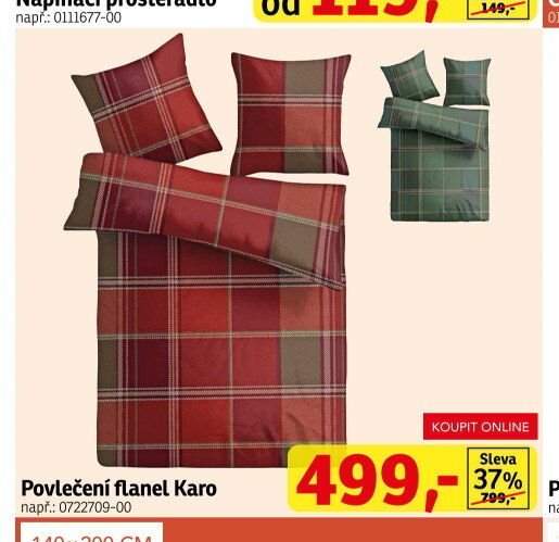 Povlečení flanel Karo