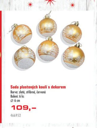 Sada plastových koulí s dekorem