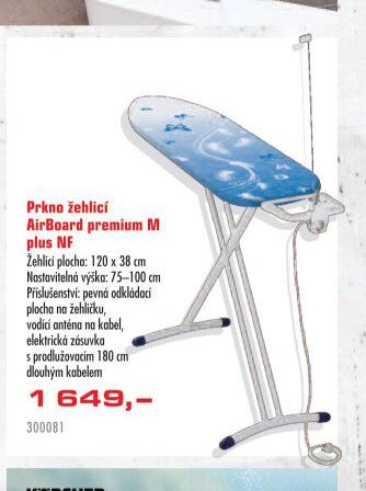Prkno žehlicí AirBoard premium M plus NF