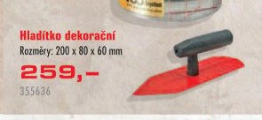 Hladítko dekorační