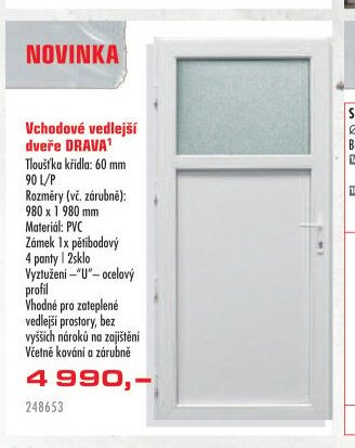 Vchodové vedlejší dveře DRAVA