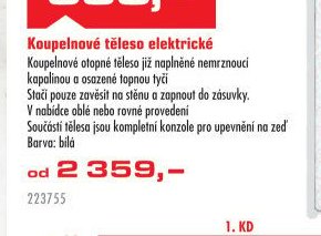 Koupelnové těleso elektrické