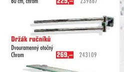 Držák ručníků Dvouramenný otočný Chrom