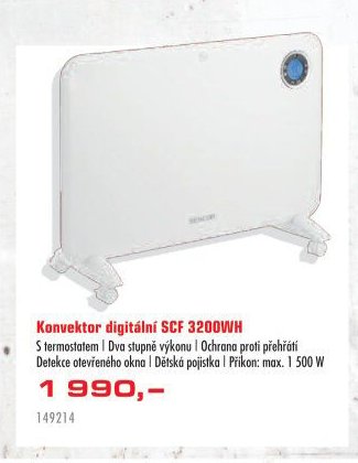 Konvektor digitální SCF 3200WH