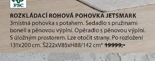ROZKLÁDACÍ ROHOVÁ POHOVKA JETSMARK