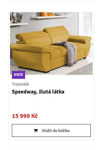 Trojsedák Speedway, žlutá látka