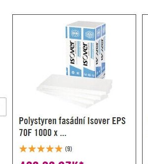 Polystyren fasádní Isover EPS 70F 1000 x 500 mm