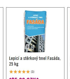 Lepicí a stěrkový tmel Fasáda, 25 kg