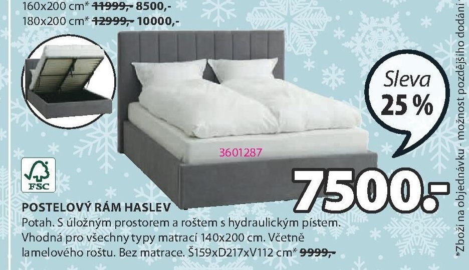 POSTELOVÝ RÁM HASLEV