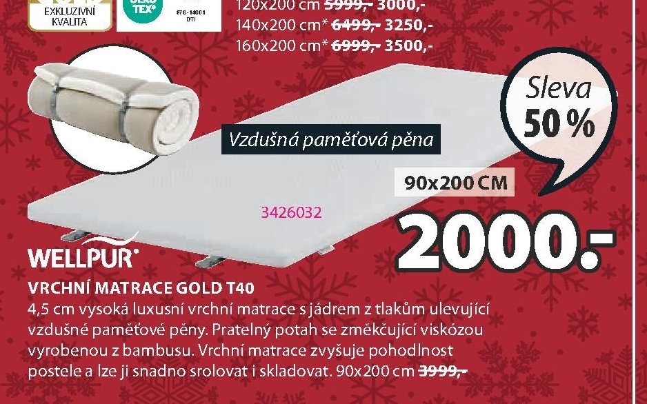 Vrchní matrace GOLD T40