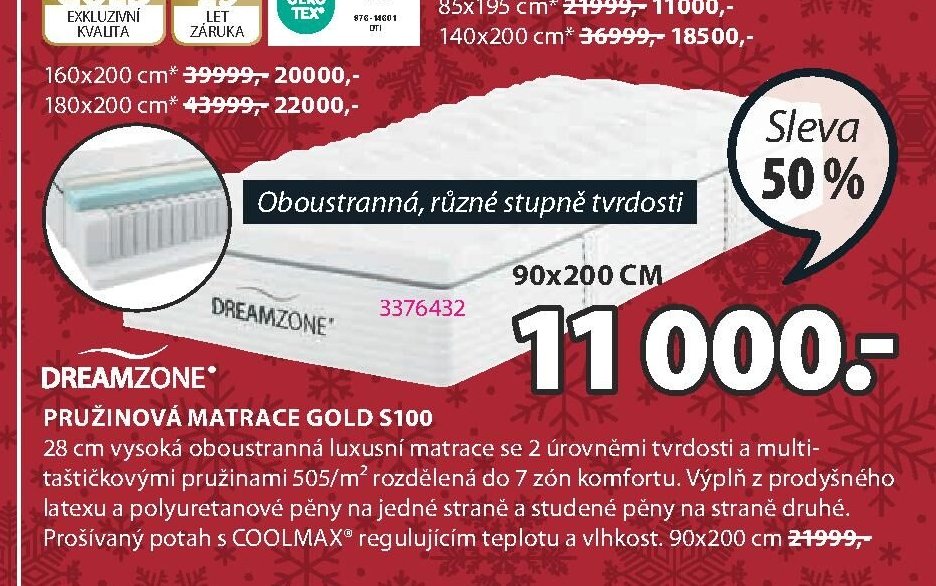 Pružinová matrace GOLD S100