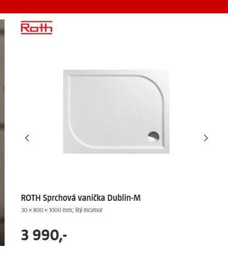 ROTH Sprchová vanička Dublin-M