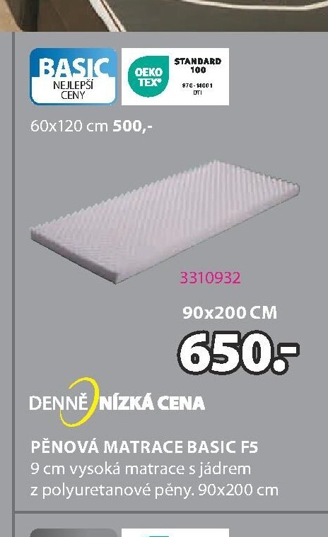 PĚNOVÁ MATRACE BASIC F5