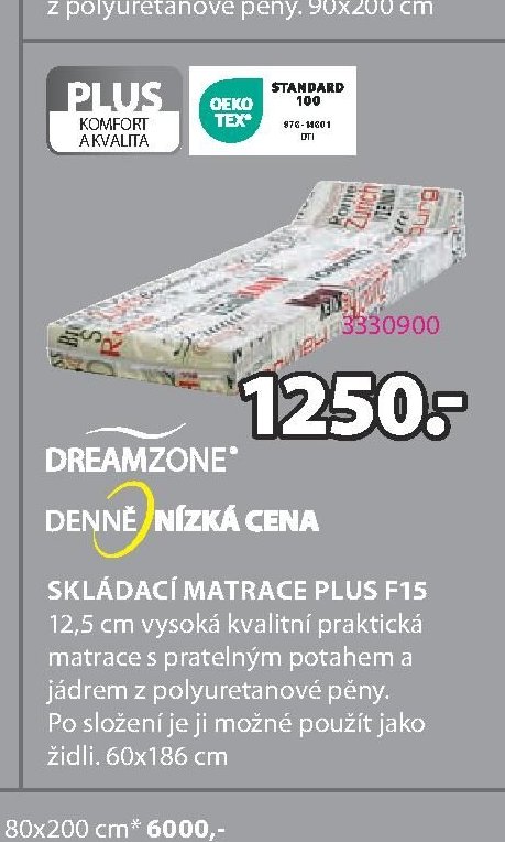 SKLÁDACÍ MATRACE PLUS F15