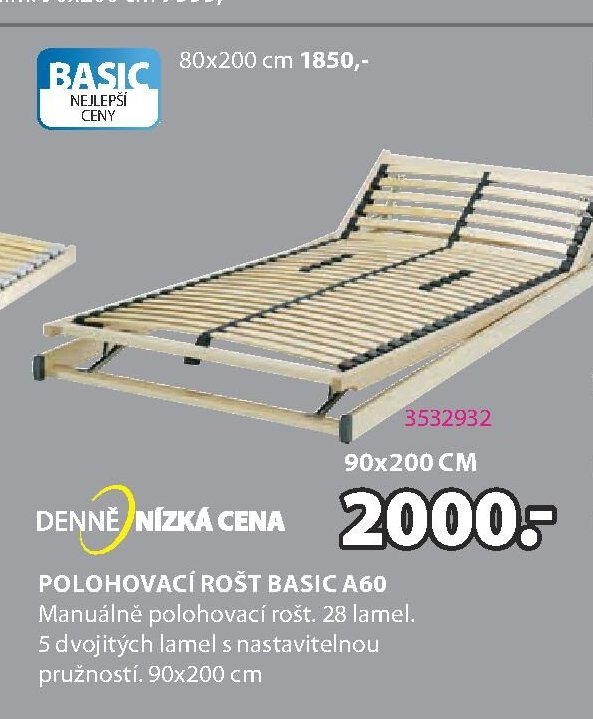 POLOHOVACÍ ROŠT BASIC A60