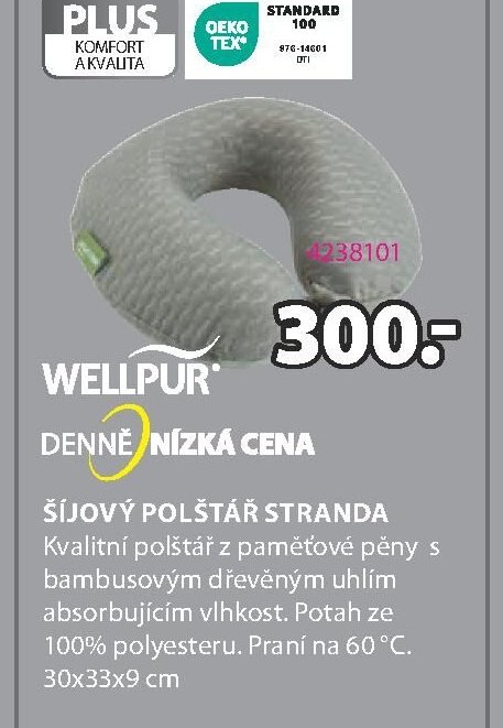 WELLPUR Šíjový polštář STRANDA