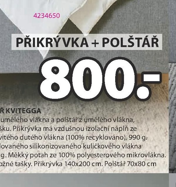 PŘIKRÝVKA + POLŠTÁŘ KVITEGGA