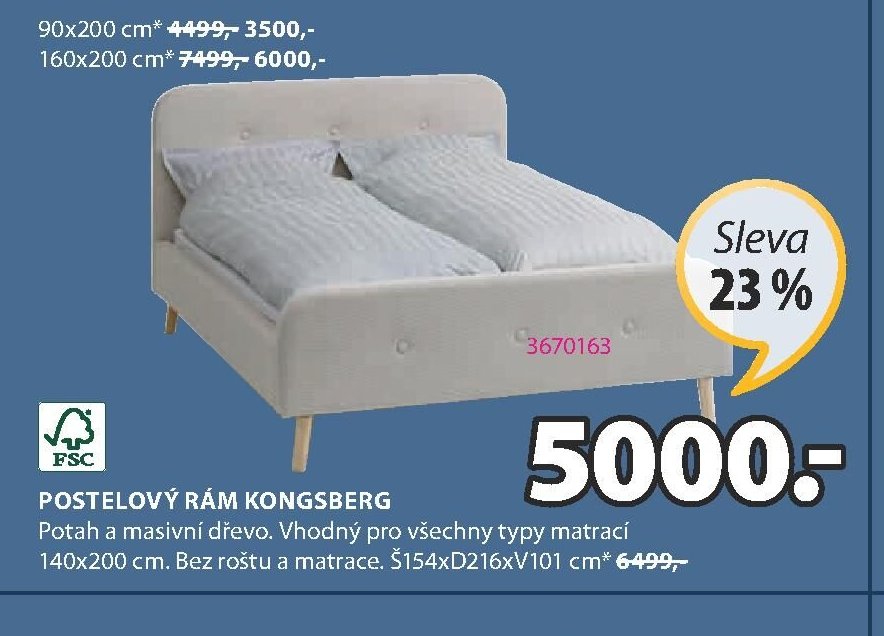 POSTELOVÝ RÁM KONGSBERG