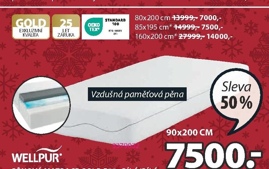 PĚNOVÁ MATRACE GOLD F85