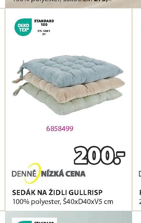SEDÁK NA ŽIDLI GULLRISP 100% polyester, Š40xD40xV5 cm
