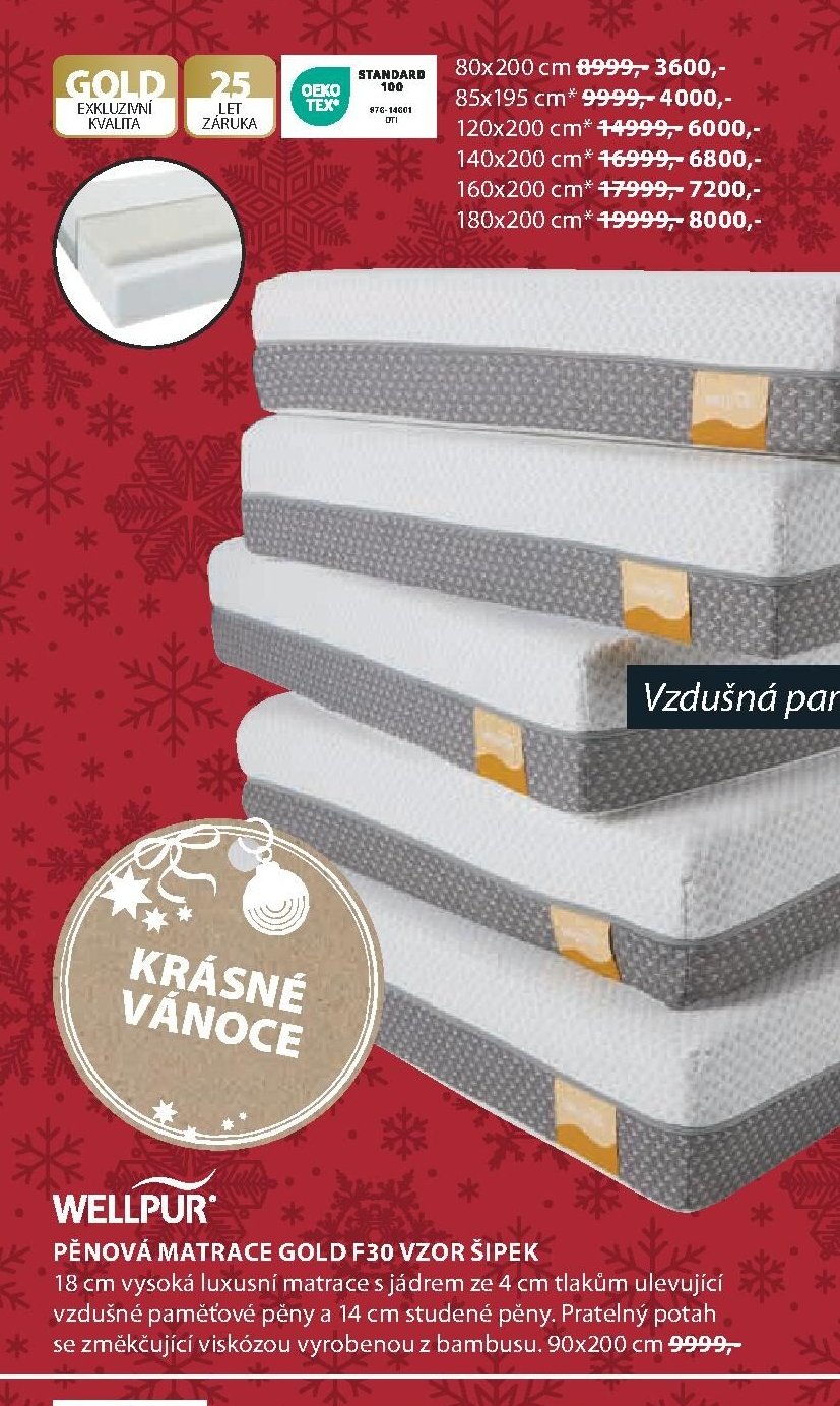Pěnová matrace GOLD F30 VZOR ŠIPEK