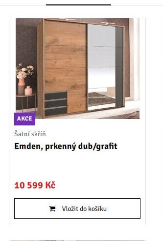 Šatní skříň Emden, prkenný dub/grafit