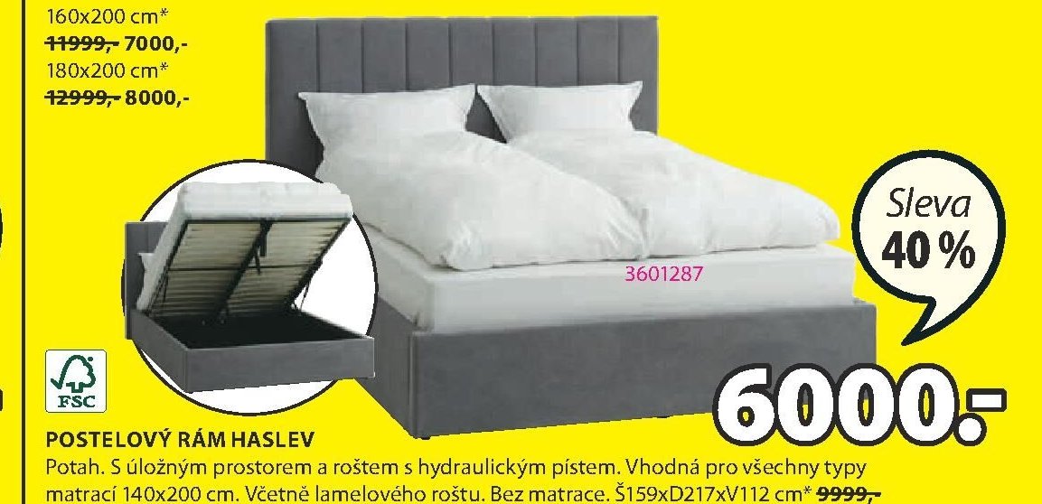 POSTELOVÝ RÁM HASLEV
