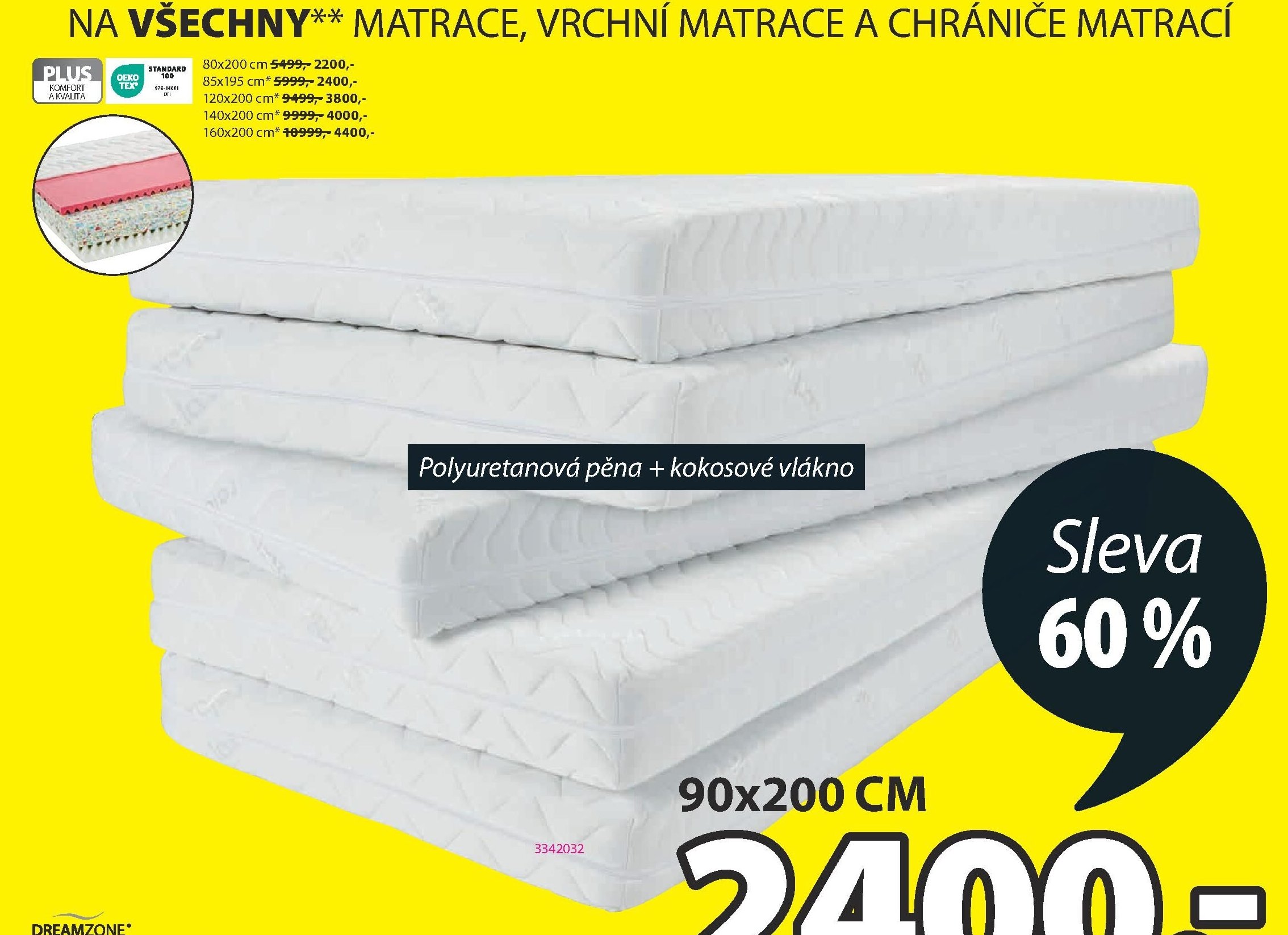 PĚNOVÁ MATRACE PLUS F85