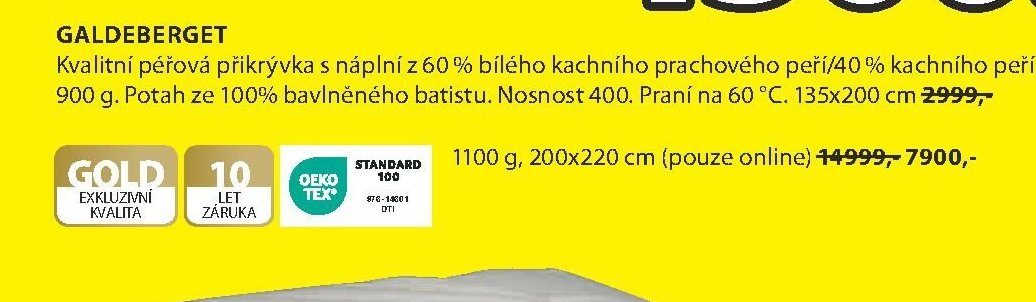 GOLD EXKLUZIVNÍ KVALITA přikrývka