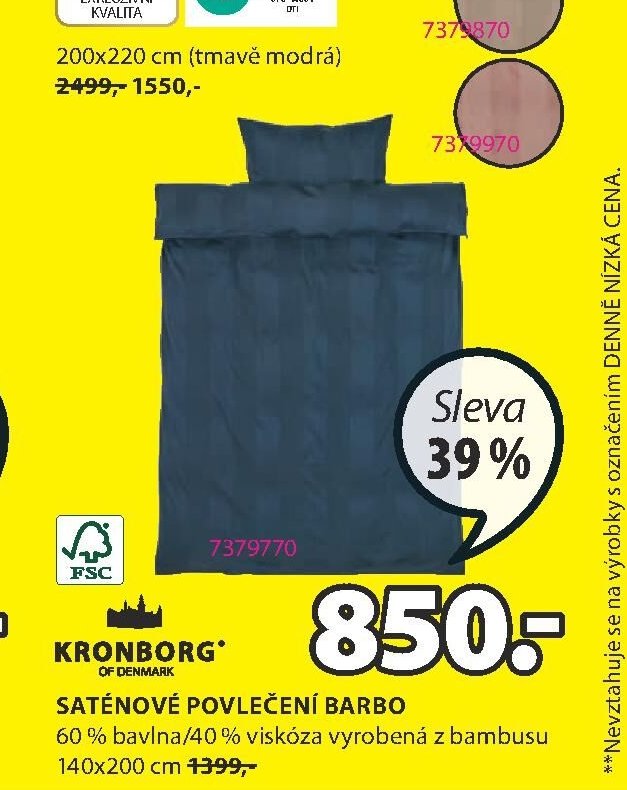 Saténové povlečení BARBO