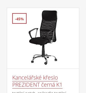 Kancelářské křeslo PREZIDENT černá K1