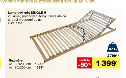 Lamelový rošt SINGLE H