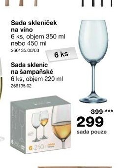 Sada skleniček na víno 6 ks