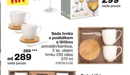 Sada hrnků a lžiček