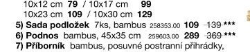 Sada podložek 7ks, bambus
