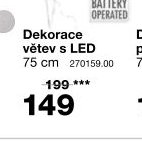Dekorace větev s LED