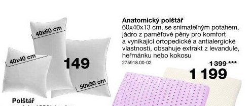 Anatomický polštář