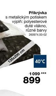 Přikrývka s metalickým potiskem