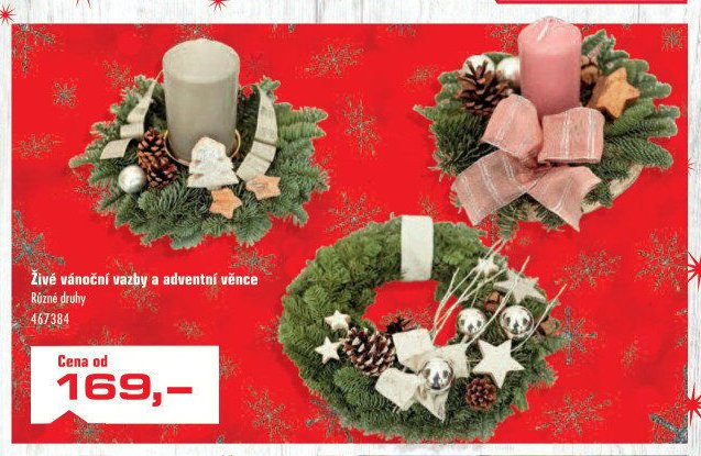Živé vánoční vazby a adventní věnce