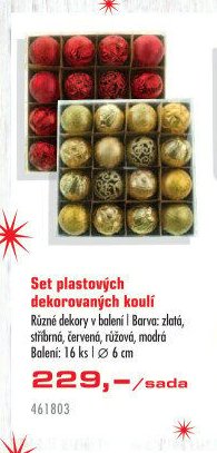 Set plastových dekorovaných koulí