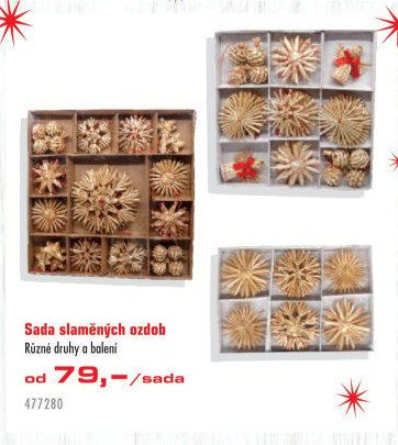 Sada slaměných ozdob