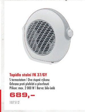 Topidlo stolní FK 37/GY