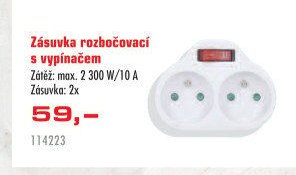 Zásuvka rozbočovací s vypínačem