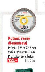 Kotouč řezný diamantový