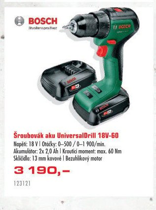 Šroubovák aku UniversalDrill 18V-60