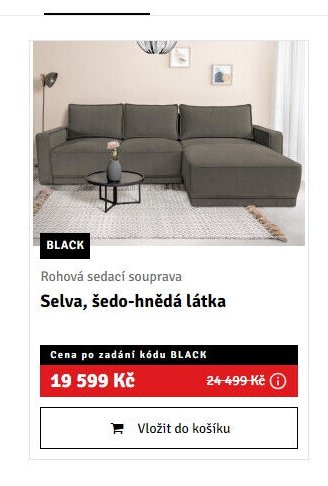 Rohová sedací souprava Selva, šedo-hnědá látka